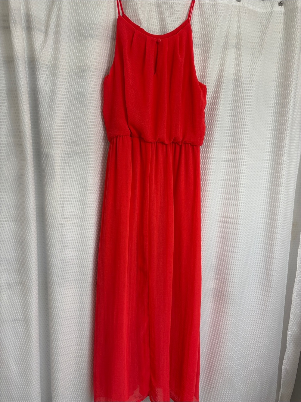 Tacera Coral-Red Spaghetti-Strap Maxi Dress - Picture 3 of 6